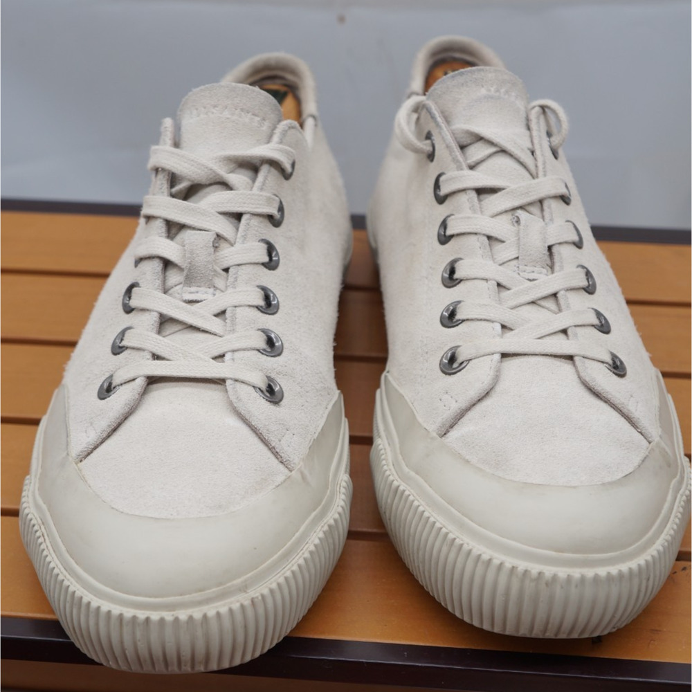 Allsaints All SAINTS Dumont Suede Leather Men Sneakers EU 44 / US 10.5 Chalk Wh